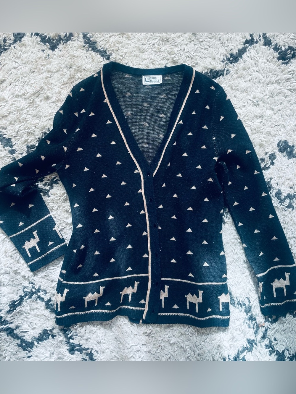 Vintage 1980s Camel Cardigan